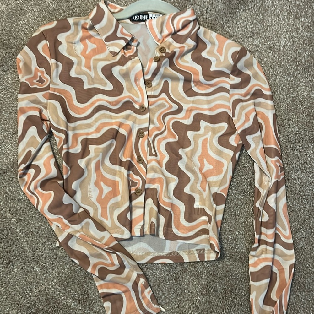 The Kript Swirl Mesh Button up
